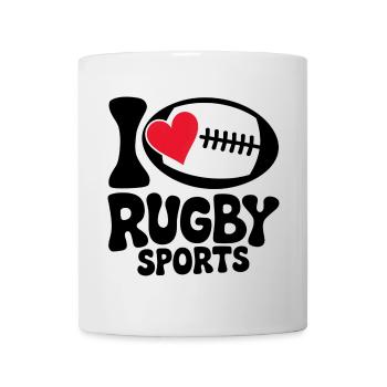 J'aime le rugby. Design Sportif et Passion Rugby - Mug blanc - blanc - Devant