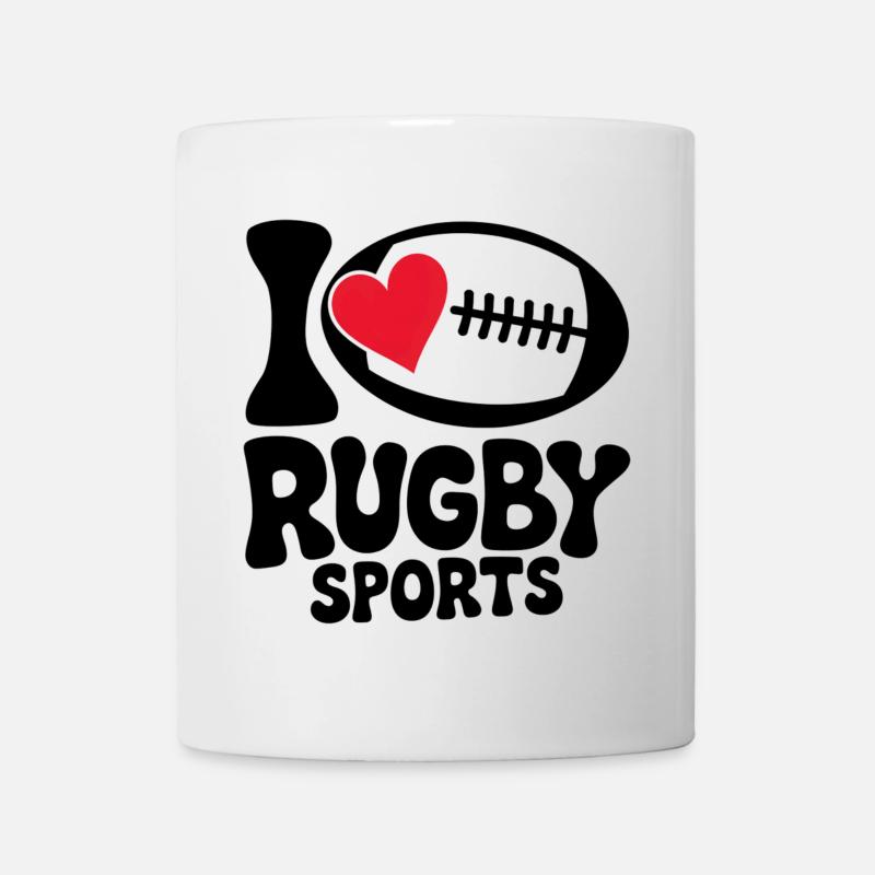 J'aime le rugby. Design Sportif et Passion Rugby - Mug blanc - blanc