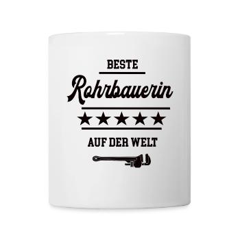 Rohrbauerin Beste Meisterin Chefin Rohrbauer Frau - Tasse - Weiß - Vorne