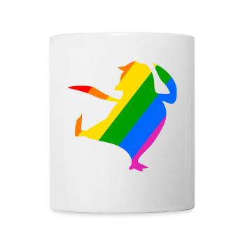 Regenbogen Pinguin macht Karate - Tasse - Weiß - Vorne