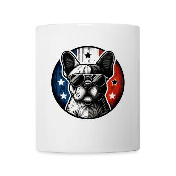 Bouledogue français Frenchie avec lunettes de soleil - Mug blanc - blanc - Devant