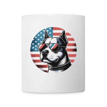 Staffordshire Terrier Staff avec lunettes de soleil - Mug blanc - blanc - Devant