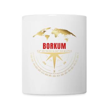 Koordinaten Borkum - Tasse - Weiß - Vorne