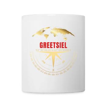 Koordinaten Greetsiel - Tasse - Weiß - Vorne
