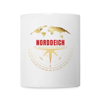 Koordinaten Norddeich - Tasse - Weiß - Vorne