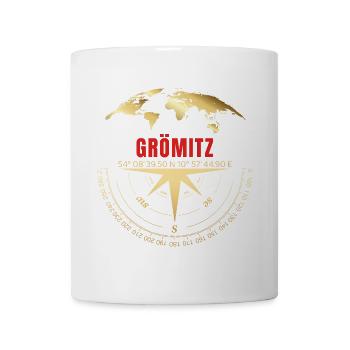 Koordinaten Grömitz - Tasse - Weiß - Vorne