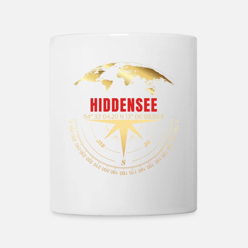 Koordinaten Hiddensee - Tasse - Weiß