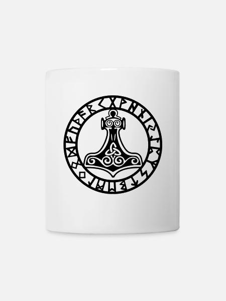 Schwarzer Wikingerhammer - Tasse - Weiß