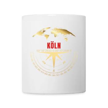 Koordinaten Köln - Tasse - Weiß - Vorne