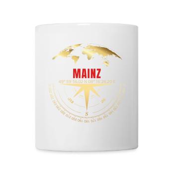 Koordinaten Mainz - Tasse - Weiß - Vorne