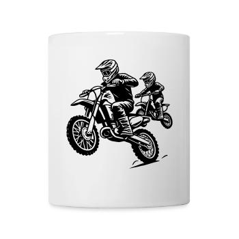Motocross Family Ride - Father and Child Together - Mug - white - Front