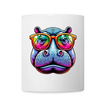 Hippopotamus with sunglasses - Mug - white - Front