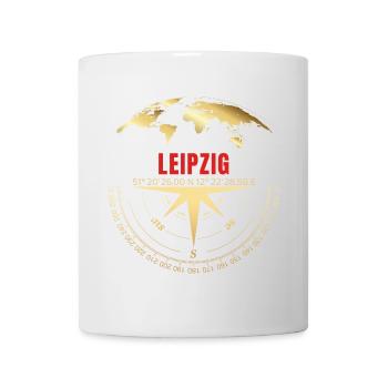 Koordinaten Leipzig - Tasse - Weiß - Vorne