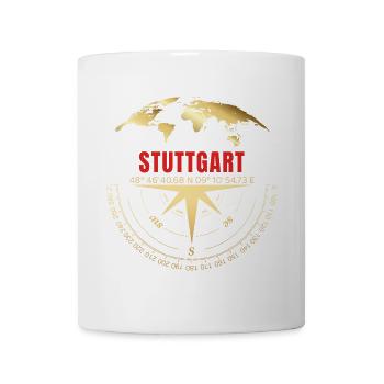 Koordinaten Stuttgart - Tasse - Weiß - Vorne