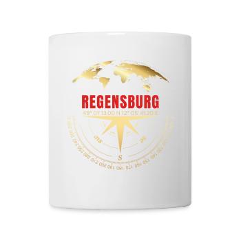 Koordinaten Regensburg - Tasse - Weiß - Vorne