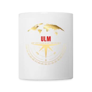 Koordinaten Ulm - Tasse - Weiß - Vorne