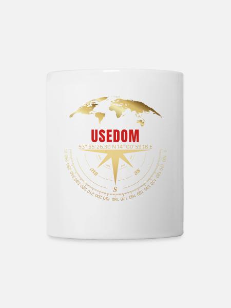Koordinaten Usedom - Tasse - Weiß