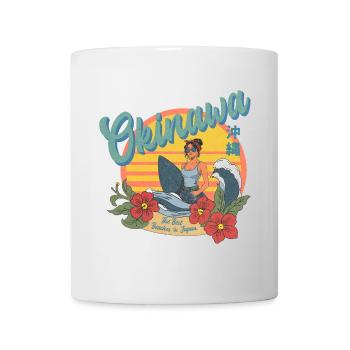 Okinawa Beaches (Halftone Version) - Tasse - Weiß - Vorne