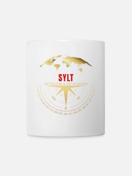 Koordinaten Sylt - Tasse - Weiß