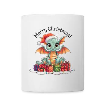 Drache Weihnachten Drachen Tier süß lustig - Tasse - Weiß - Vorne