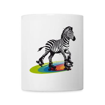 Rollschuh-Zebra im Stencil-Stil - Tasse - Weiß - Vorne