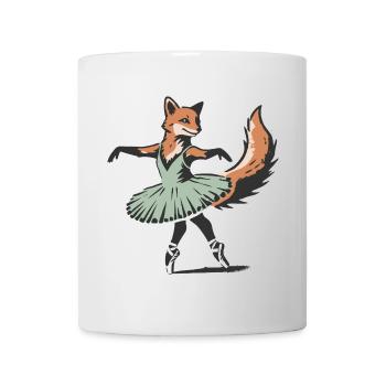 Charmant renard de style pochoir en robe de ballet - Mug blanc - blanc - Devant