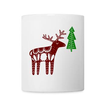 Hirsch mit Tanne - Tasse - Weiß - Vorne