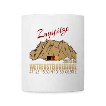 Zugspitze Koordinaten - Tasse - Weiß - Vorne