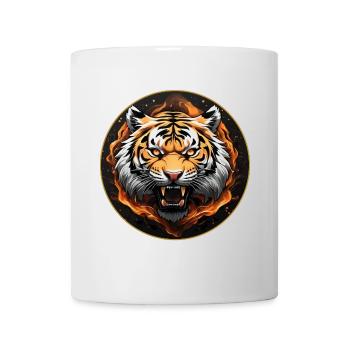 Portrait de tigre Big Cat Design Tigre sifflant - Mug blanc - blanc - Devant