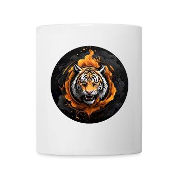 Portrait de tigre Big Cat Design Tigre sifflant - Mug blanc - blanc - Devant