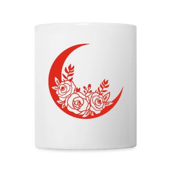 Roter blühender Mond - Tasse - Weiß - Vorne