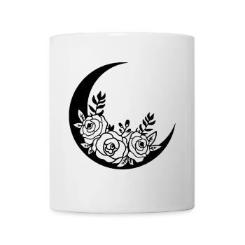 Schwarzer blühender Mond - Tasse - Weiß - Vorne