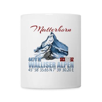 Matterhorn Koordinaten - Tasse - Weiß - Vorne