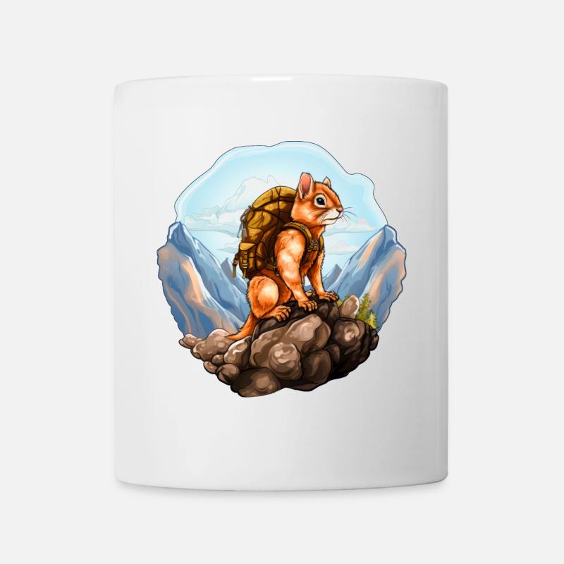 Eichhörnchen Bergsteiger / Wandern Eichhörnchen - Tasse - Weiß