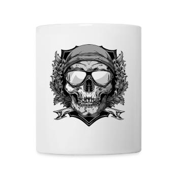 Ski Skibrille Skull Wappen - Tasse - Weiß - Vorne