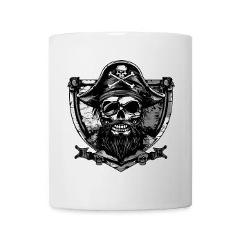 Pirat Skull Wappen - Tasse - Weiß - Vorne