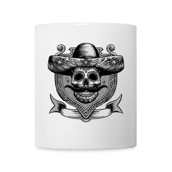 Mexikaner Skull Sombrero Wappen - Tasse - Weiß - Vorne