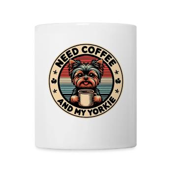 Kaffee und Yorkie Yorkshire Terrier - Tasse - Weiß - Vorne