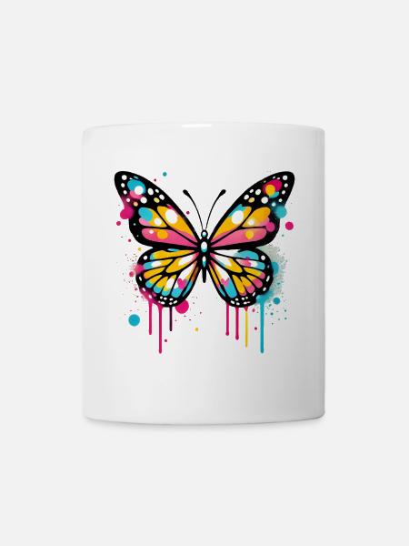 Schmetterling - Tasse - Weiß