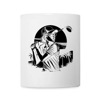 Golfspielerin Zeichnung - Tasse - Weiß - Vorne