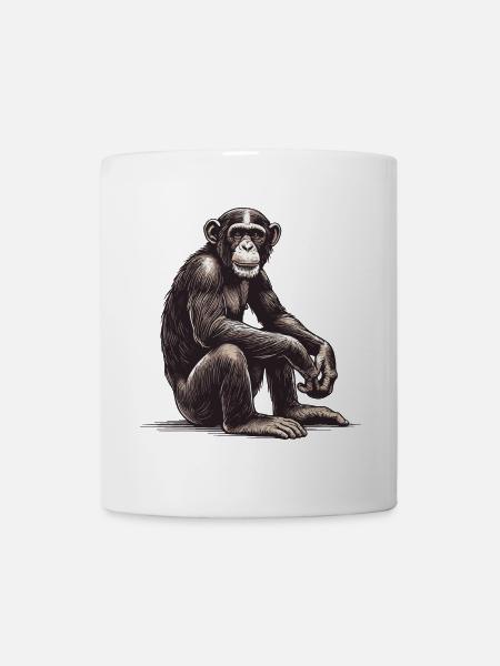 Schimpanse - Tasse - Weiß