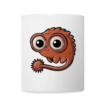 Petit monstre fantastique drôle avec de grands yeux - Mug blanc - blanc - Devant