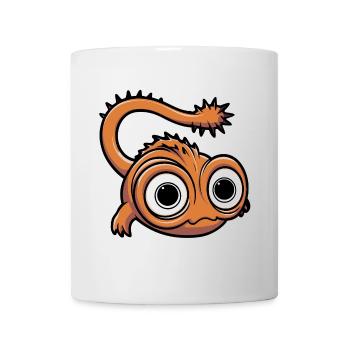 Petit monstre fantastique drôle avec de grands yeux - Mug blanc - blanc - Devant