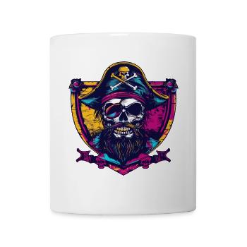 Pirat Skull Wappen - Tasse - Weiß - Vorne