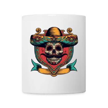 Mexican Skull Sombrero Crest - Mug - white - Front