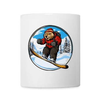 Biber Snowboard - Tasse - Weiß - Vorne