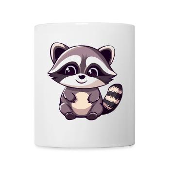 Niedlicher entzückender Waschbär - Charmantes Cartoon-Design - Tasse - Weiß - Vorne