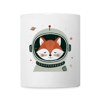 Träumender Astronauten-Fuchs im Weltall - Tasse - Weiß - Vorne