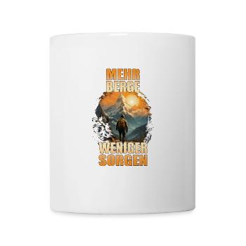 Mehr Berge - Weniger Sorgen - Tasse - Weiß - Vorne