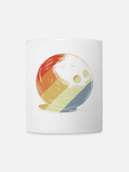 Oldschool Bowlingkugel - Tasse - Weiß